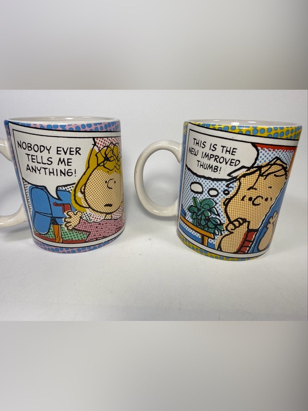 Gibson Peanuts pop art Comic Strip Mugs - Linus and Lucy